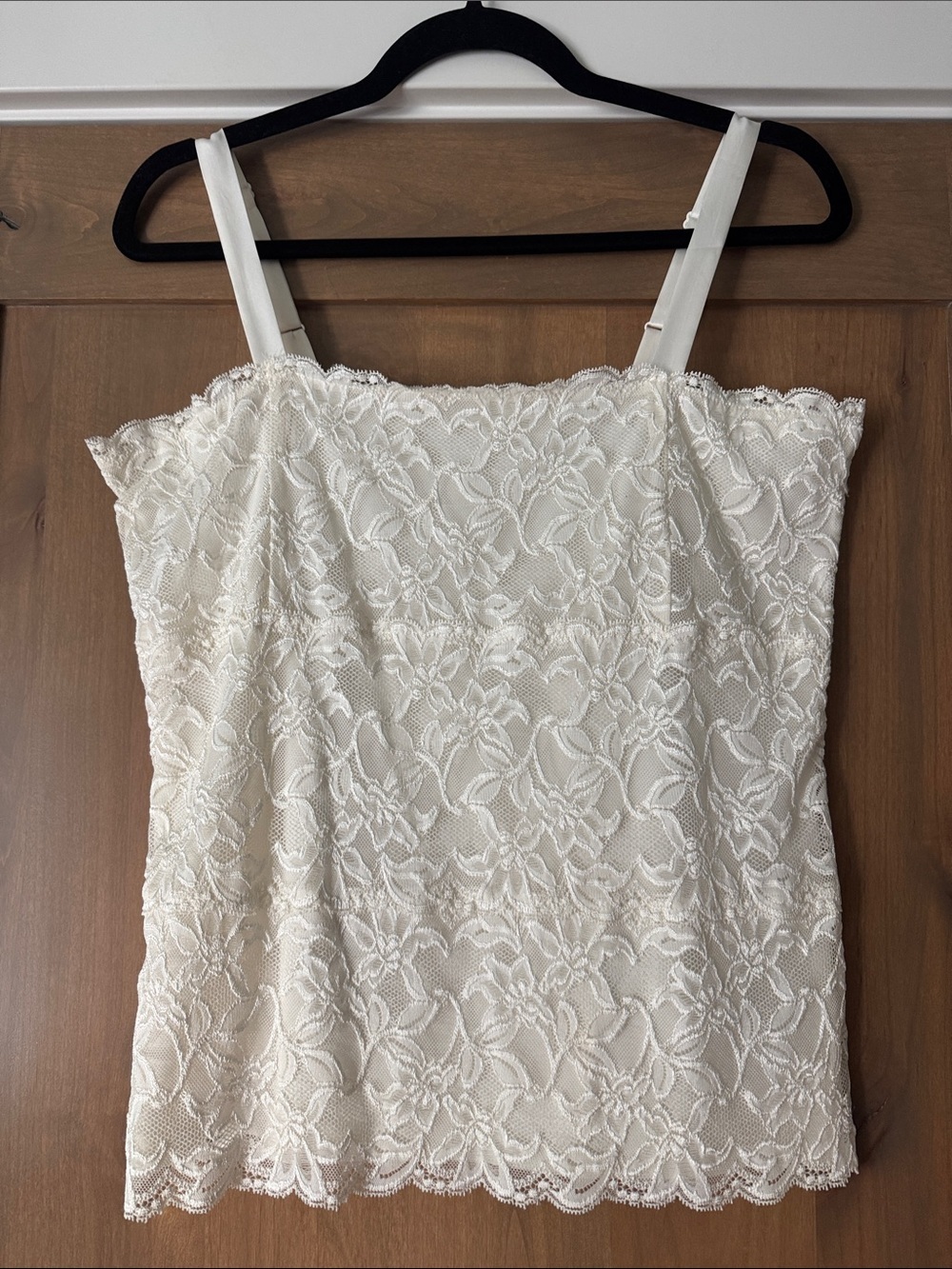 Cold water creek lace tank top Womens S layering lined cream Floral Coquette